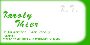 karoly thier business card